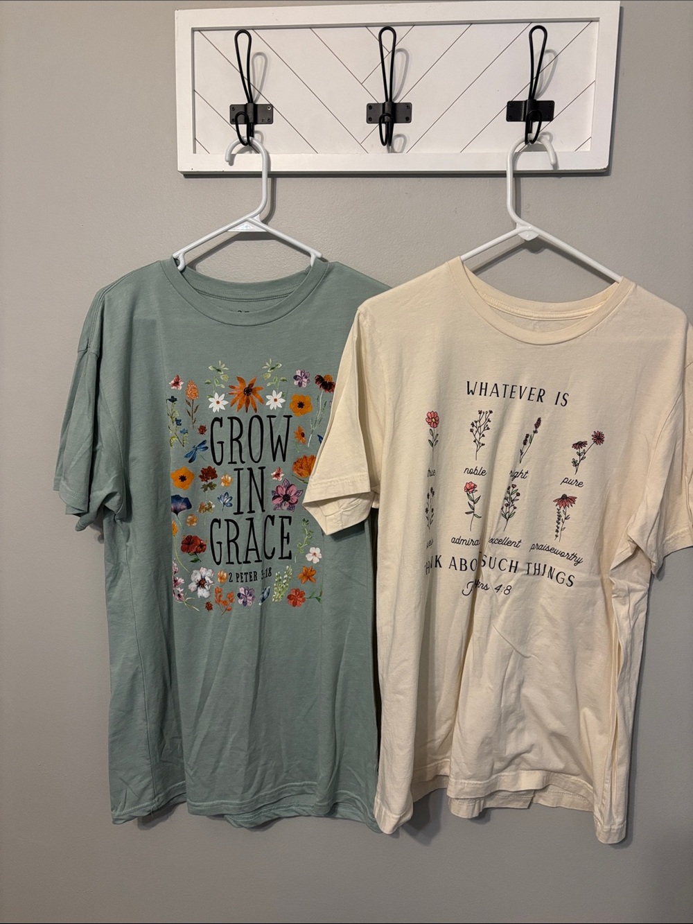 Love in Faith Graphic Tee combo - Sage Green and ivory